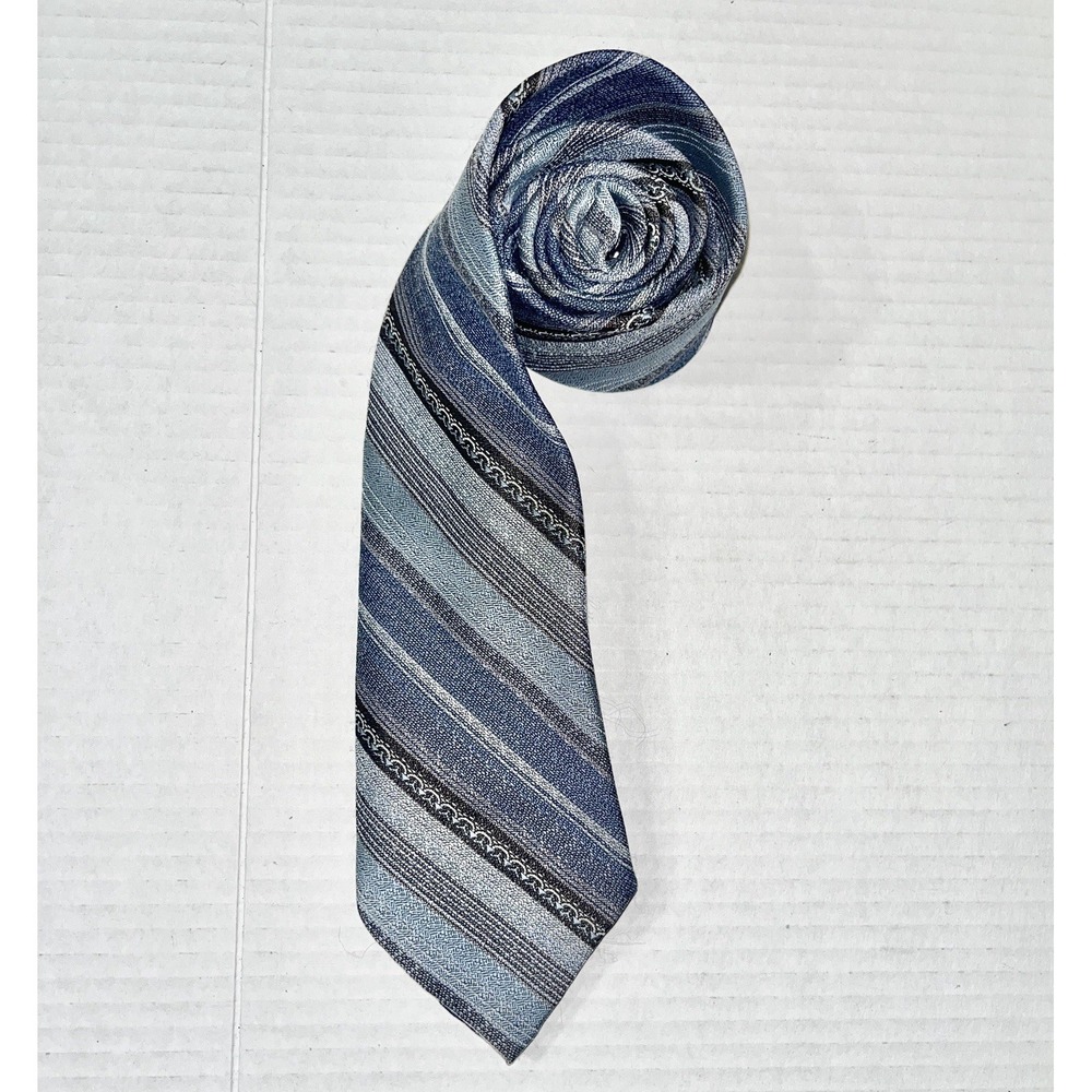 Vintage Ram Necktie Men's OS Blue Brown‎ Gray Striped 70s Professional Retro